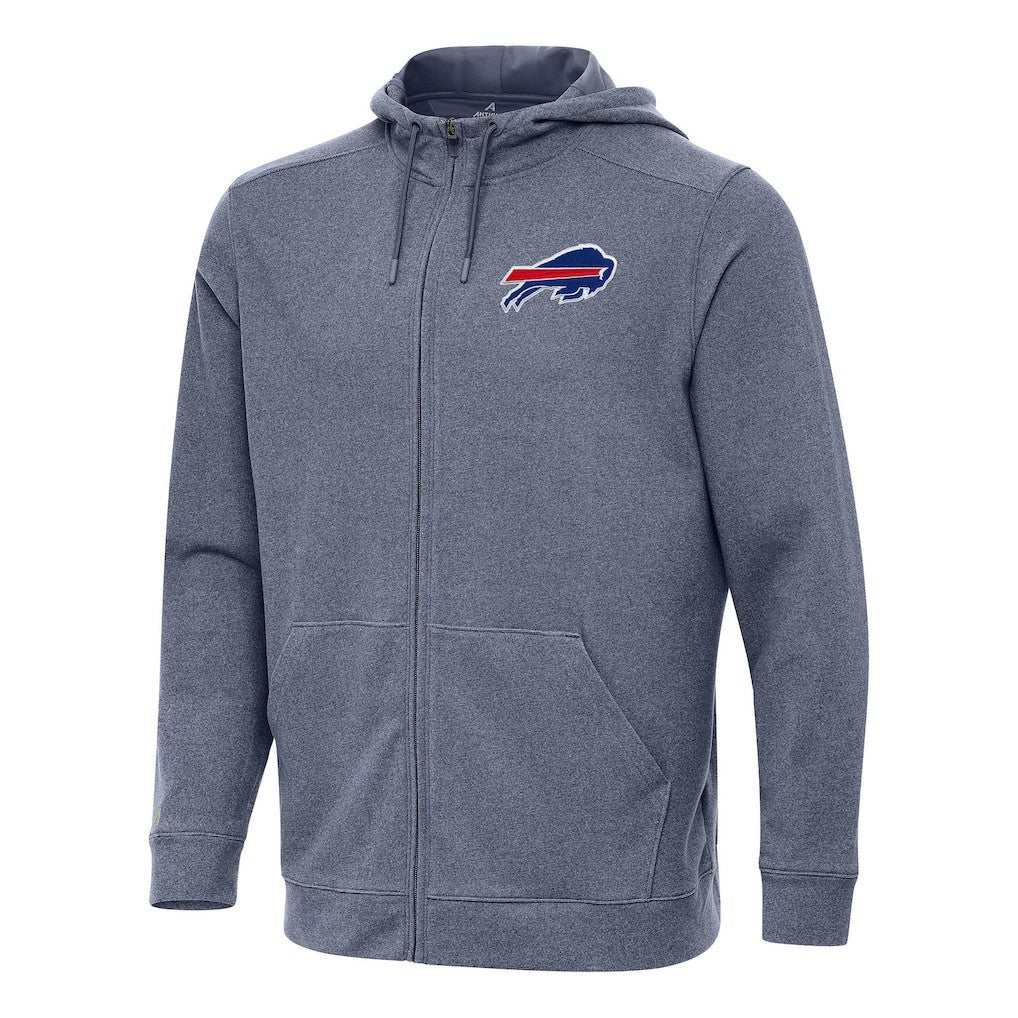 Buffalo Bills Antigua Effortless Full-Zip Hoodie Heather Navy | NFL