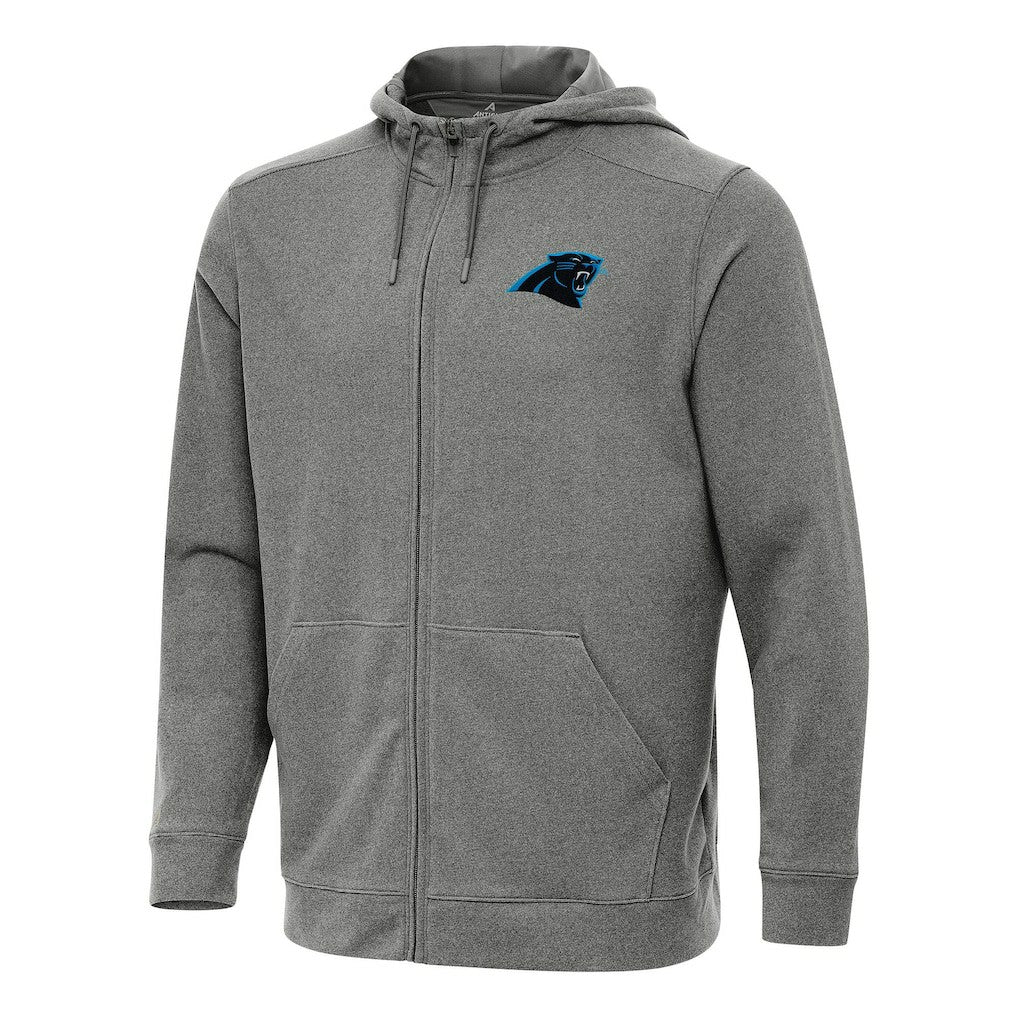 Carolina Panthers Antigua Effortless Full-Zip Hoodie Heather Black | NFL
