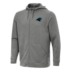 Carolina Panthers Antigua Effortless Full-Zip Hoodie Heather Black | NFL