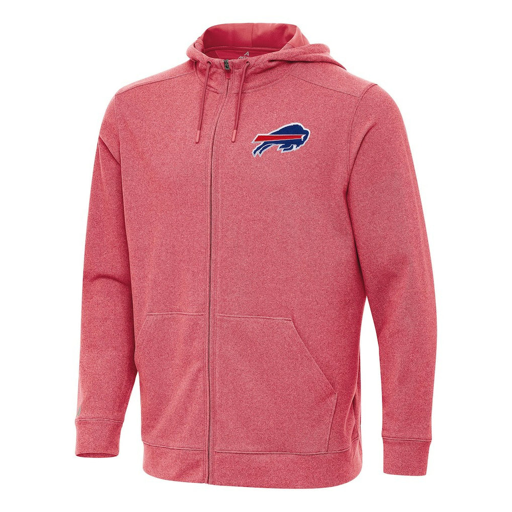 Buffalo Bills Antigua Effortless Full-Zip Hoodie Heather Red | NFL