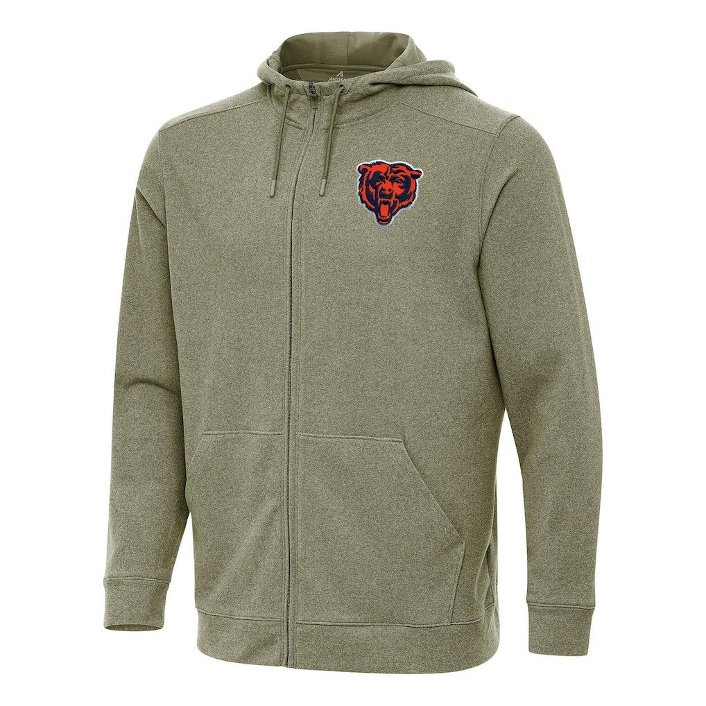Chicago Bears Antigua Effortless Full-Zip Hoodie Olive | NFL