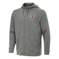 Kansas City Chiefs Antigua Effortless Full-Zip Hoodie Heather Black | NFL