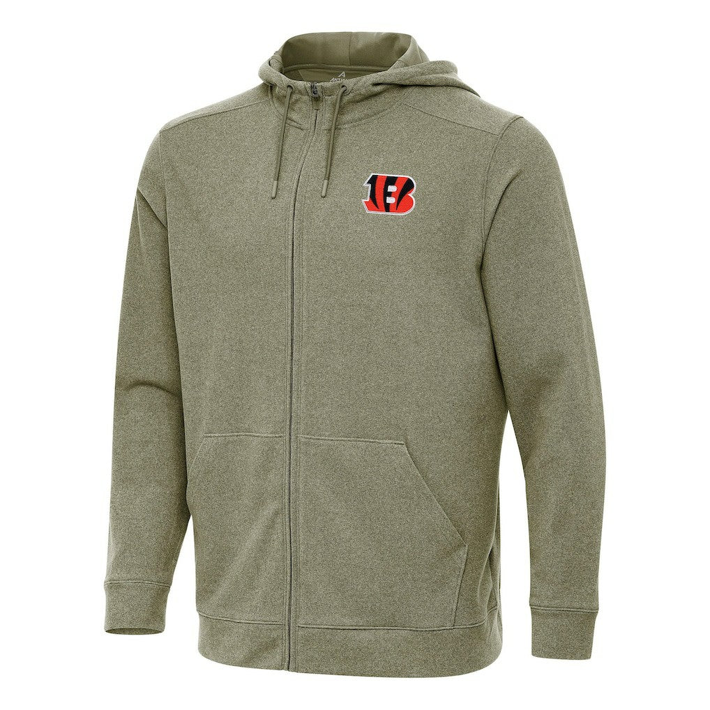 Cincinnati Bengals Antigua Effortless Full-Zip Hoodie Olive | NFL