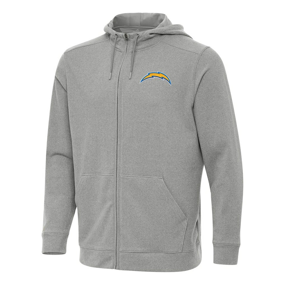 Los Angeles Chargers Antigua Effortless Full-Zip Hoodie Heather Gray | NFL