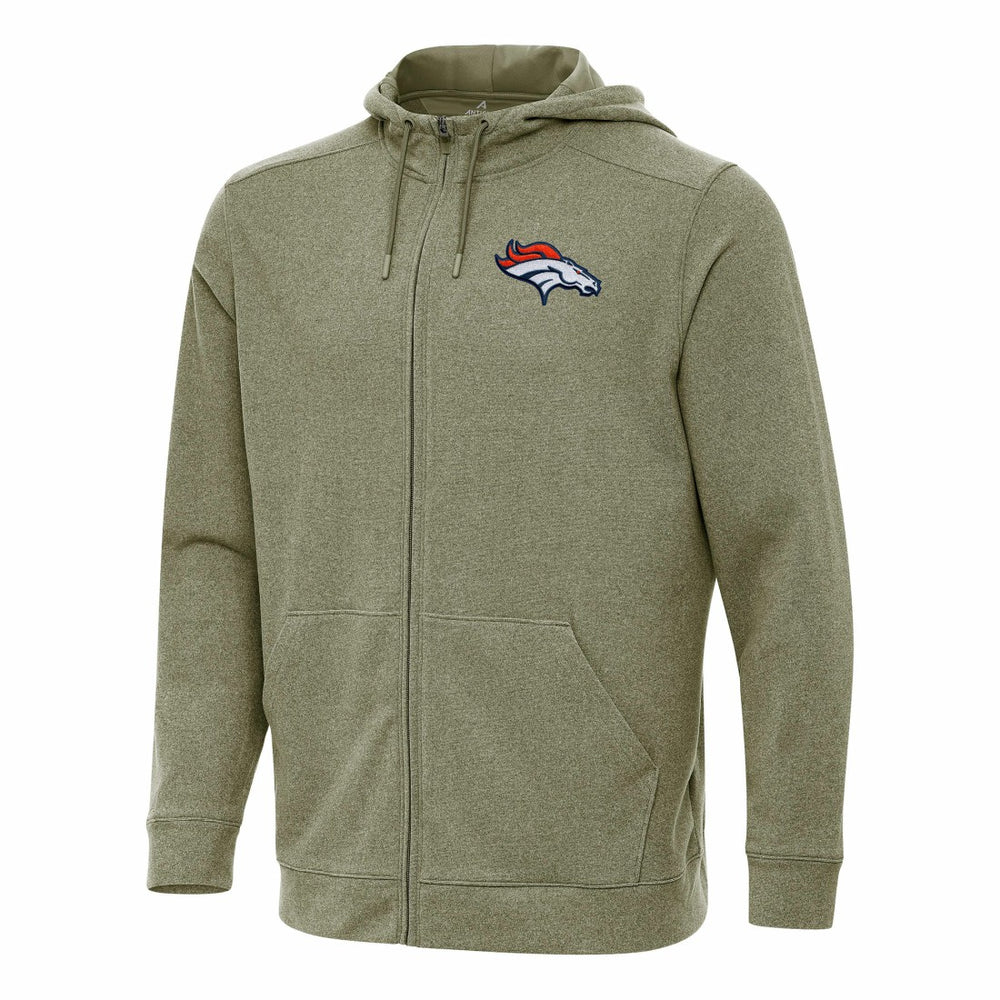 Denver Broncos Antigua Effortless Full-Zip Hoodie Olive | NFL