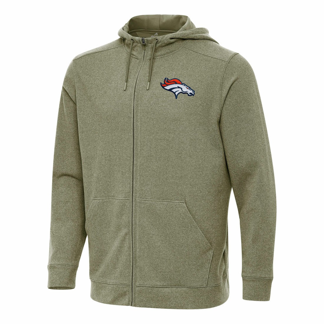 Denver Broncos Antigua Effortless Full-Zip Hoodie Olive | NFL