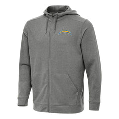 Los Angeles Chargers Antigua Effortless Full-Zip Hoodie Heather Black | NFL