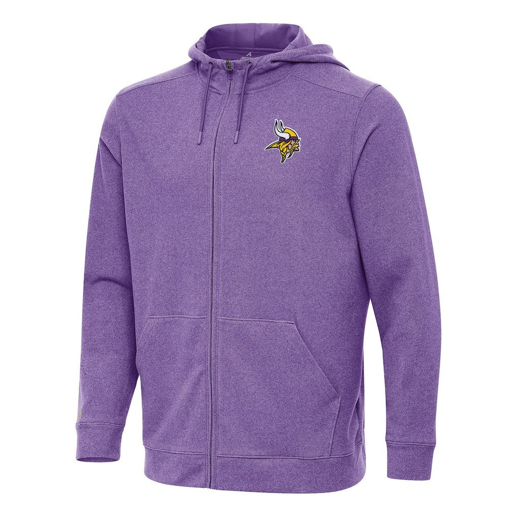 Minnesota Vikings Antigua Effortless Full-Zip Hoodie Heather Purple | NFL