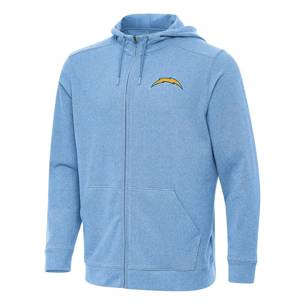 Los Angeles Chargers Antigua Effortless Full-Zip Hoodie Heather Powder Blue | NFL
