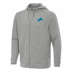 Detroit Lions Antigua Effortless Full-Zip Hoodie Heather Gray | NFL