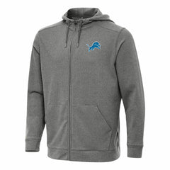 Detroit Lions Antigua Effortless Full-Zip Hoodie Heather Black | NFL