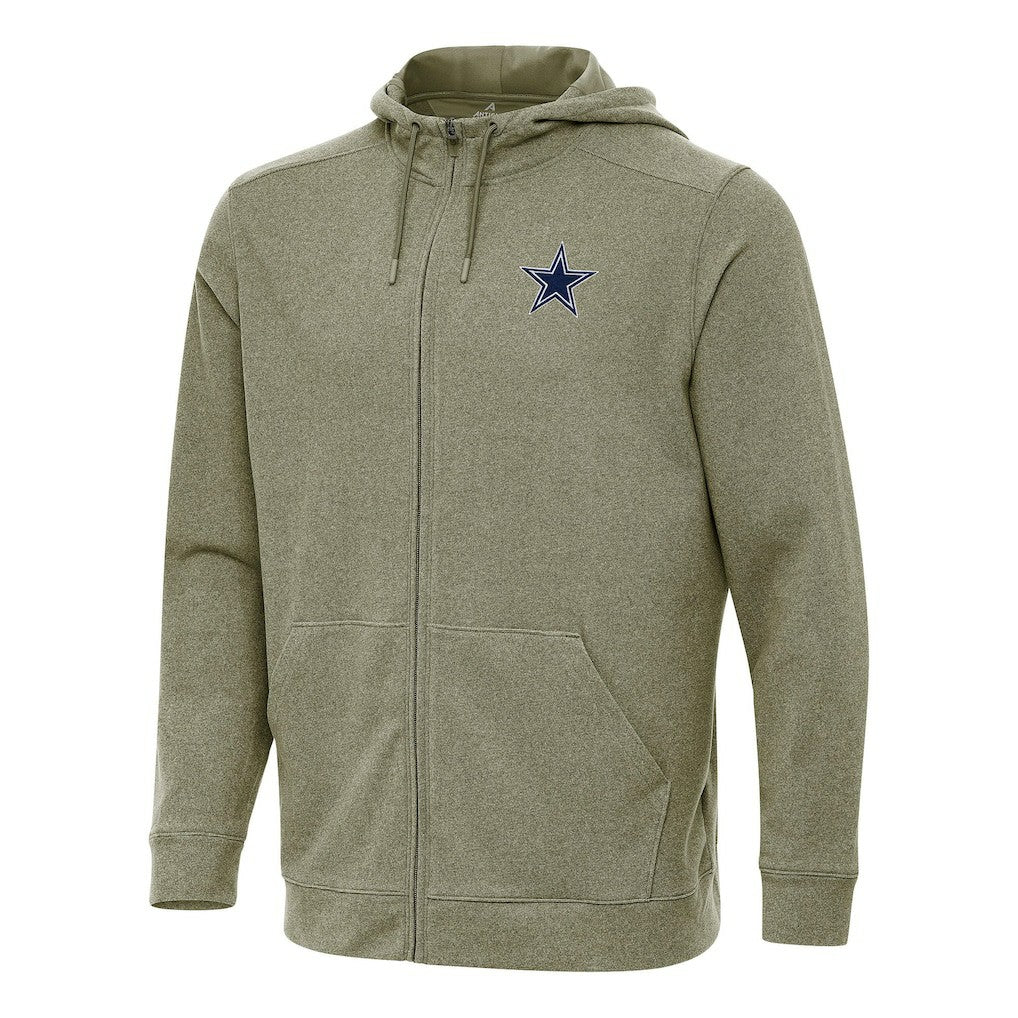Dallas Cowboys Antigua Effortless Full-Zip Hoodie Olive | NFL