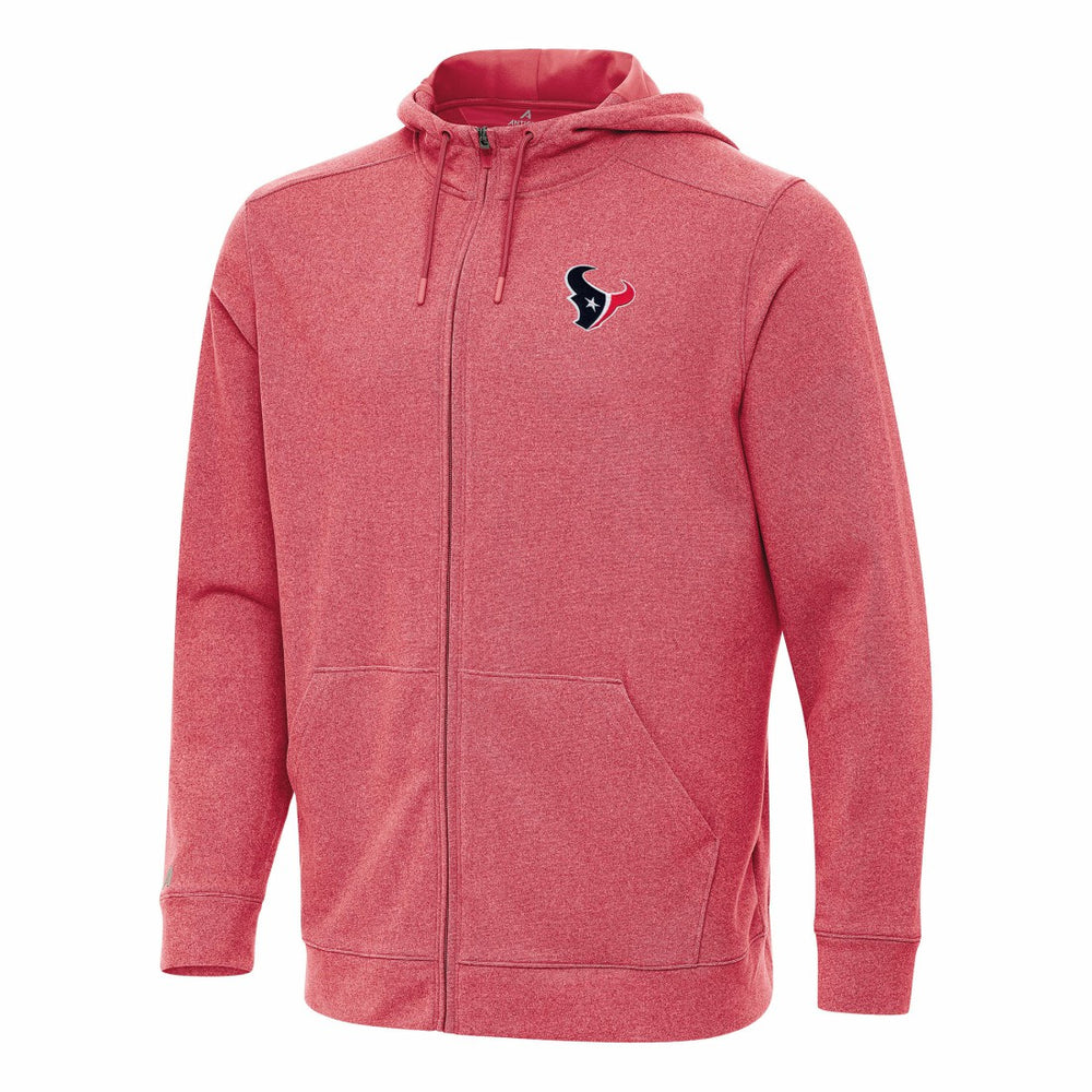 Houston Texans Antigua Effortless Full-Zip Hoodie Heather Red | NFL