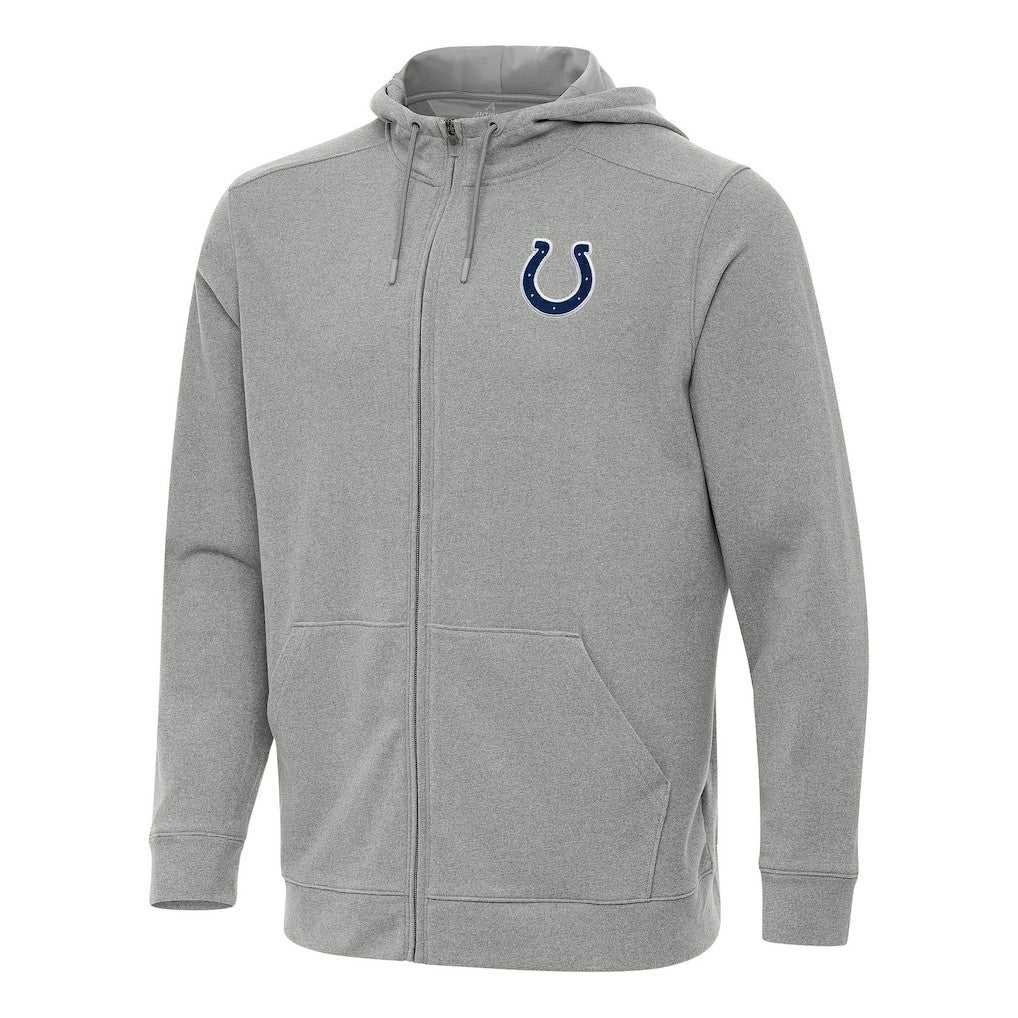 Indianapolis Colts Antigua Effortless Full-Zip Hoodie Heather Gray | NFL