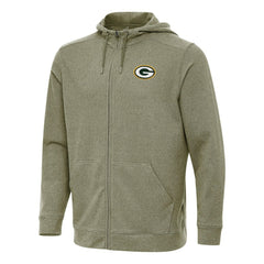 Green Bay Packers Antigua Effortless Full-Zip Hoodie Olive | NFL