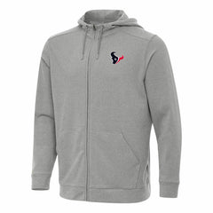 Houston Texans Antigua Effortless Full-Zip Hoodie Heather Gray | NFL
