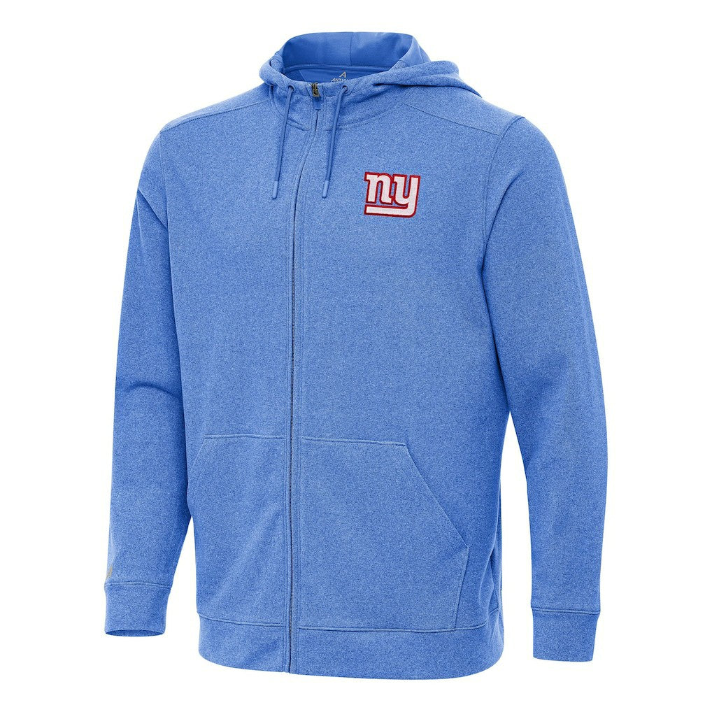New York Giants Antigua Effortless Full-Zip Hoodie Heather Royal | NFL