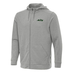 New York Jets Antigua Effortless Full-Zip Hoodie Heather Gray | NFL