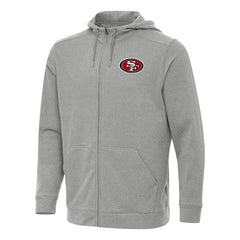 San Francisco 49ers Antigua Effortless Full-Zip Hoodie Heather Gray | NFL