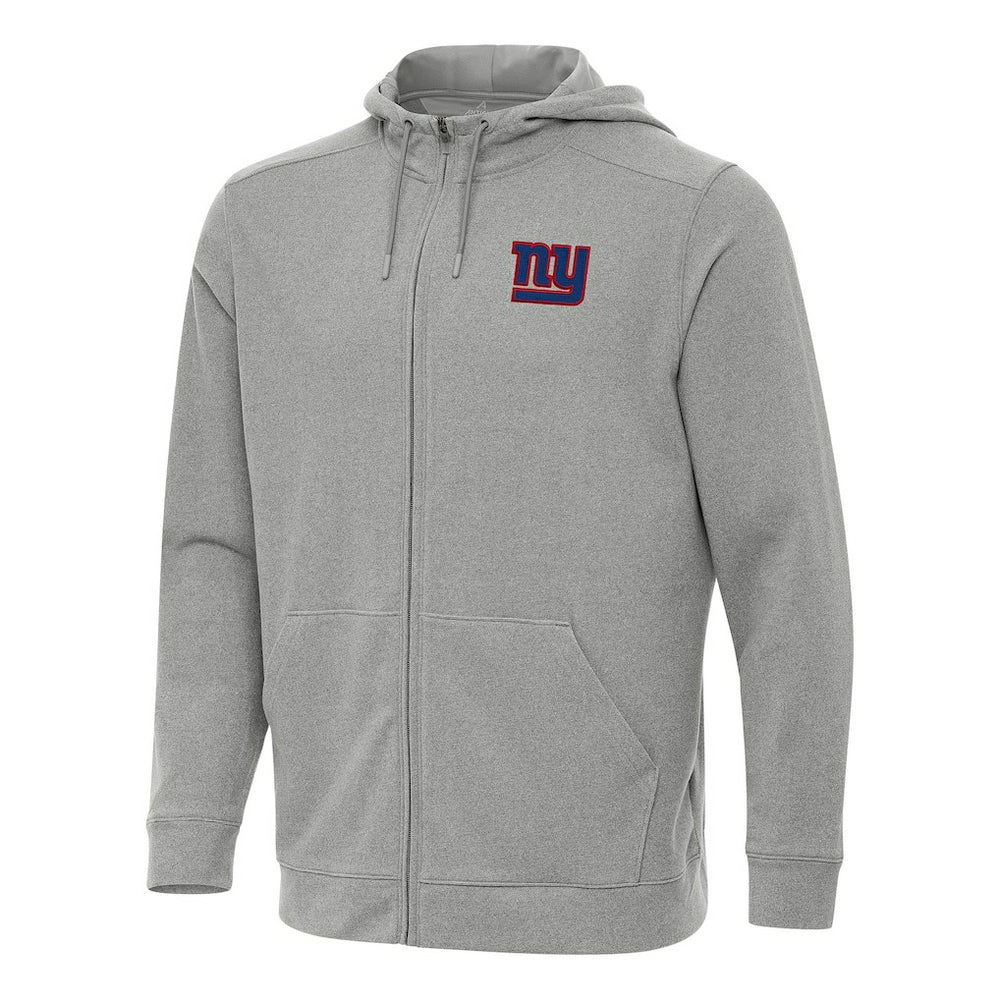 New York Giants Antigua Effortless Full-Zip Hoodie Heather Gray | NFL