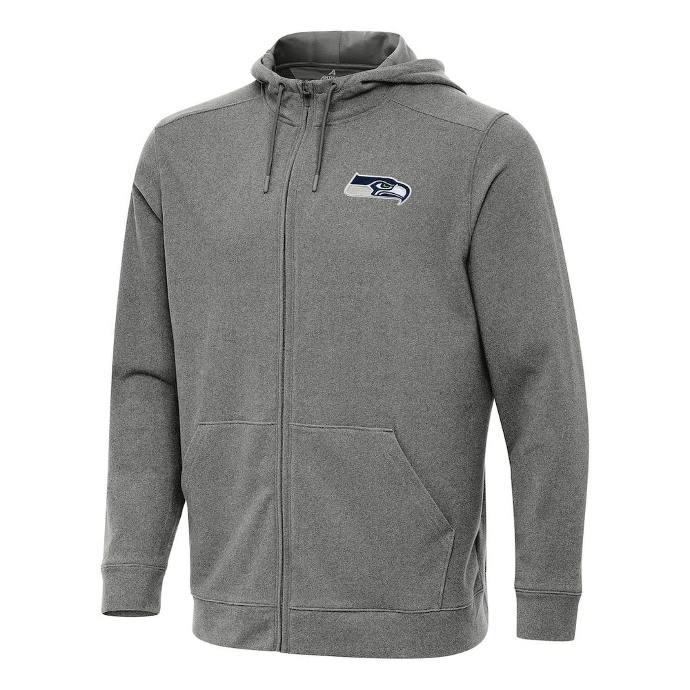 Seattle Seahawks Antigua Effortless Full-Zip Hoodie Heather Black | NFL