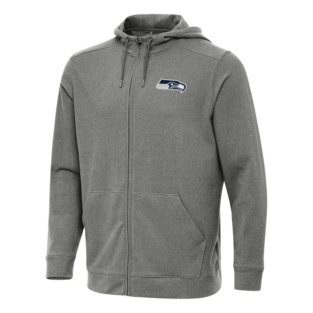 Seattle Seahawks Antigua Effortless Full-Zip Hoodie Heather Black | NFL
