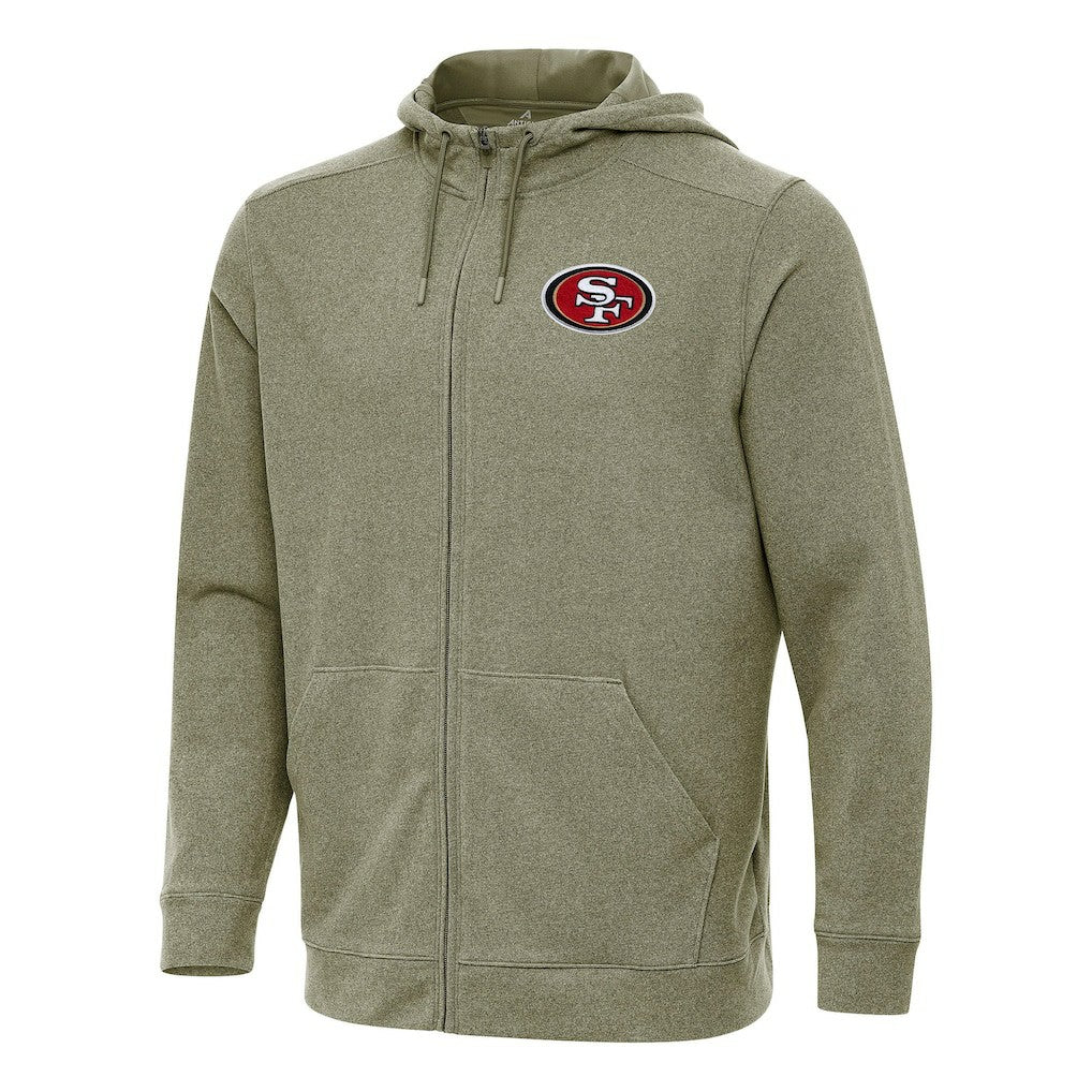San Francisco 49ers Antigua Effortless Full-Zip Hoodie Olive | NFL