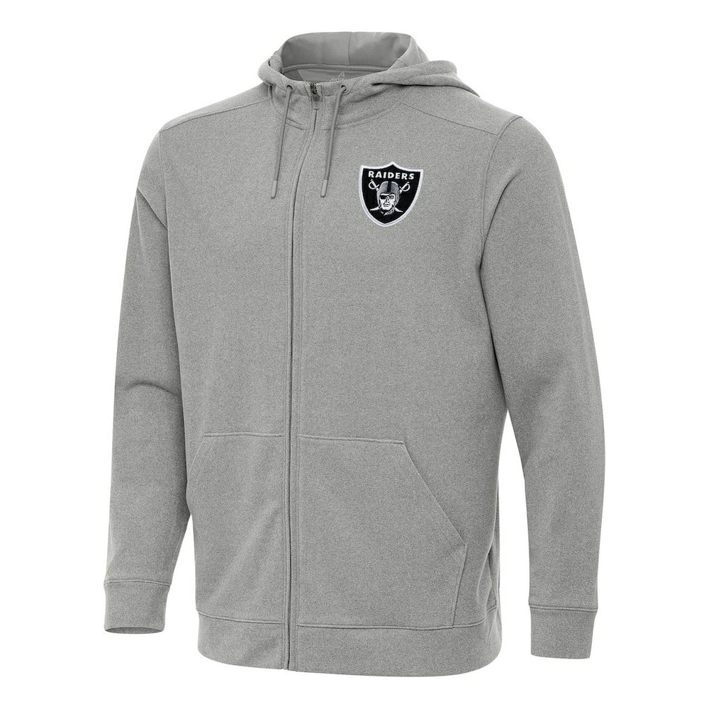 Las Vegas Raiders Antigua Effortless Full-Zip Hoodie Heather Gray | NFL