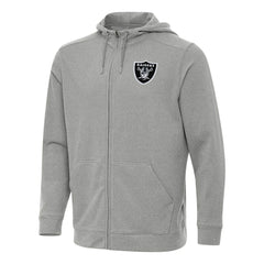 Las Vegas Raiders Antigua Effortless Full-Zip Hoodie Heather Gray | NFL