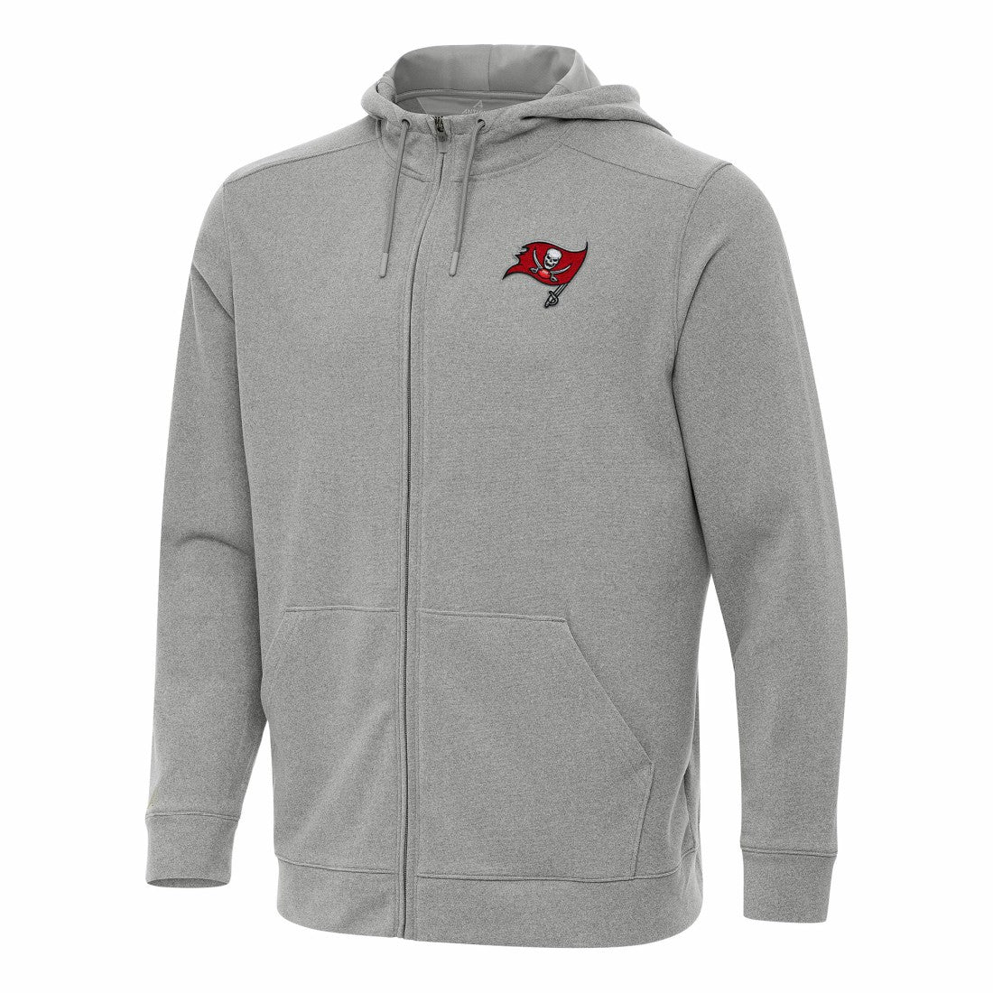 Tampa Bay Buccaneers Antigua Effortless Full-Zip Hoodie Heather Gray | NFL