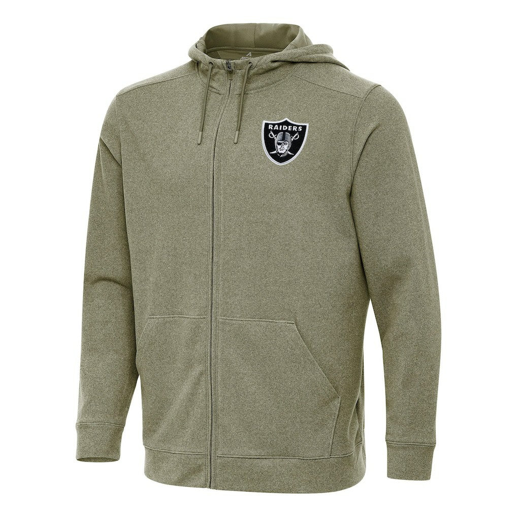 Las Vegas Raiders Antigua Effortless Full-Zip Hoodie Olive | NFL