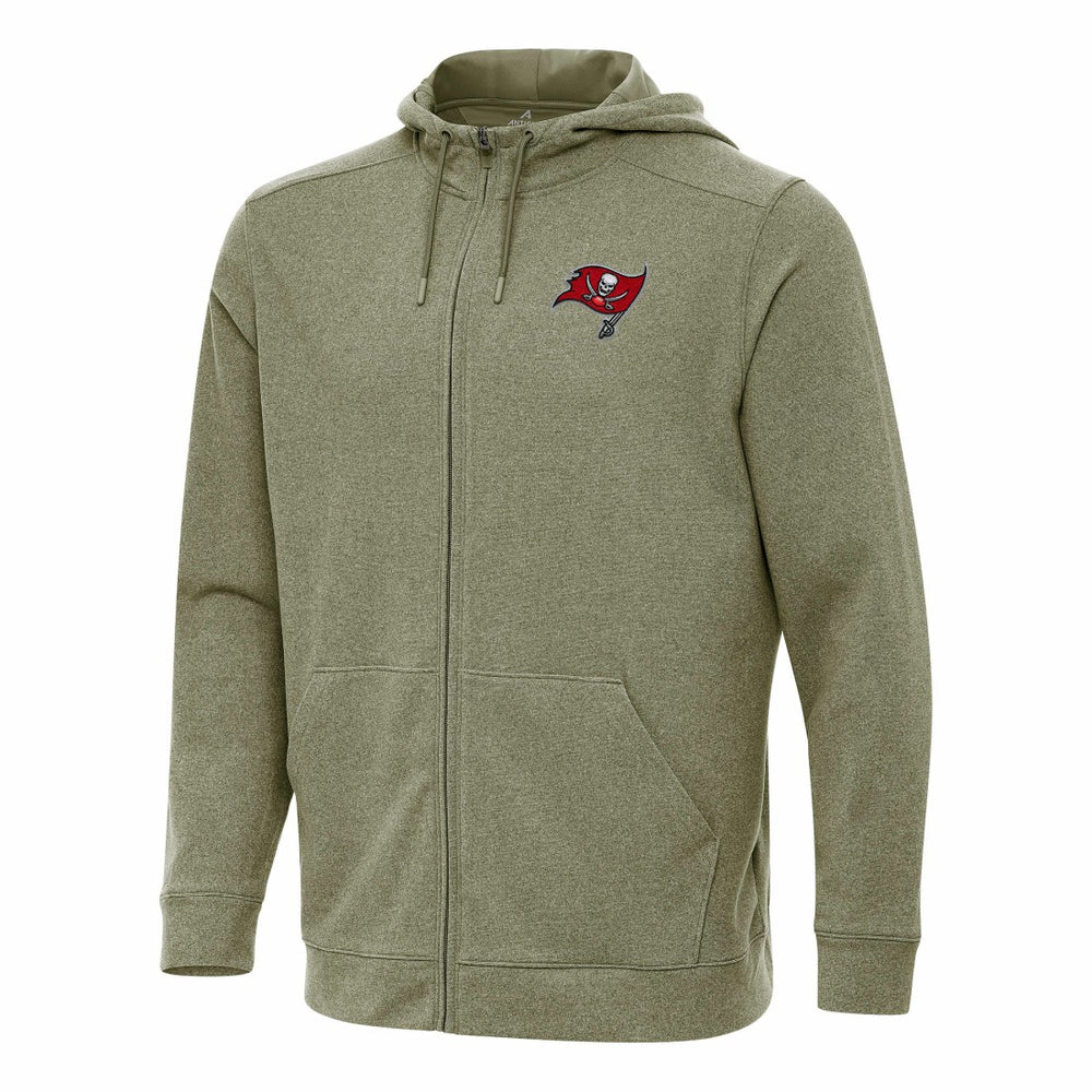 Tampa Bay Buccaneers Antigua Effortless Full-Zip Hoodie Olive | NFL