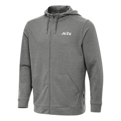 New York Jets Antigua Effortless Full-Zip Hoodie Heather Black | NFL