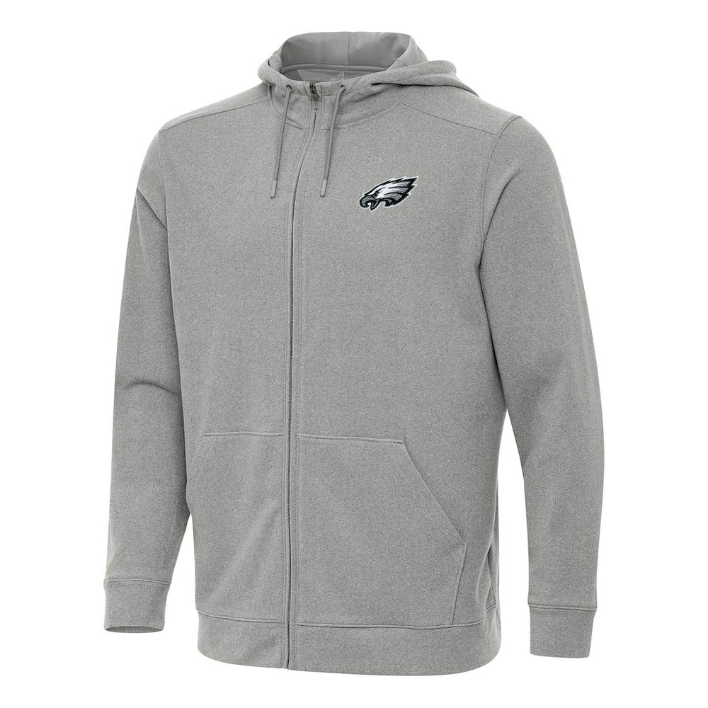 Philadelphia Eagles Antigua Effortless Full-Zip Hoodie Heather Gray | NFL