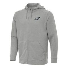 Philadelphia Eagles Antigua Effortless Full-Zip Hoodie Heather Gray | NFL