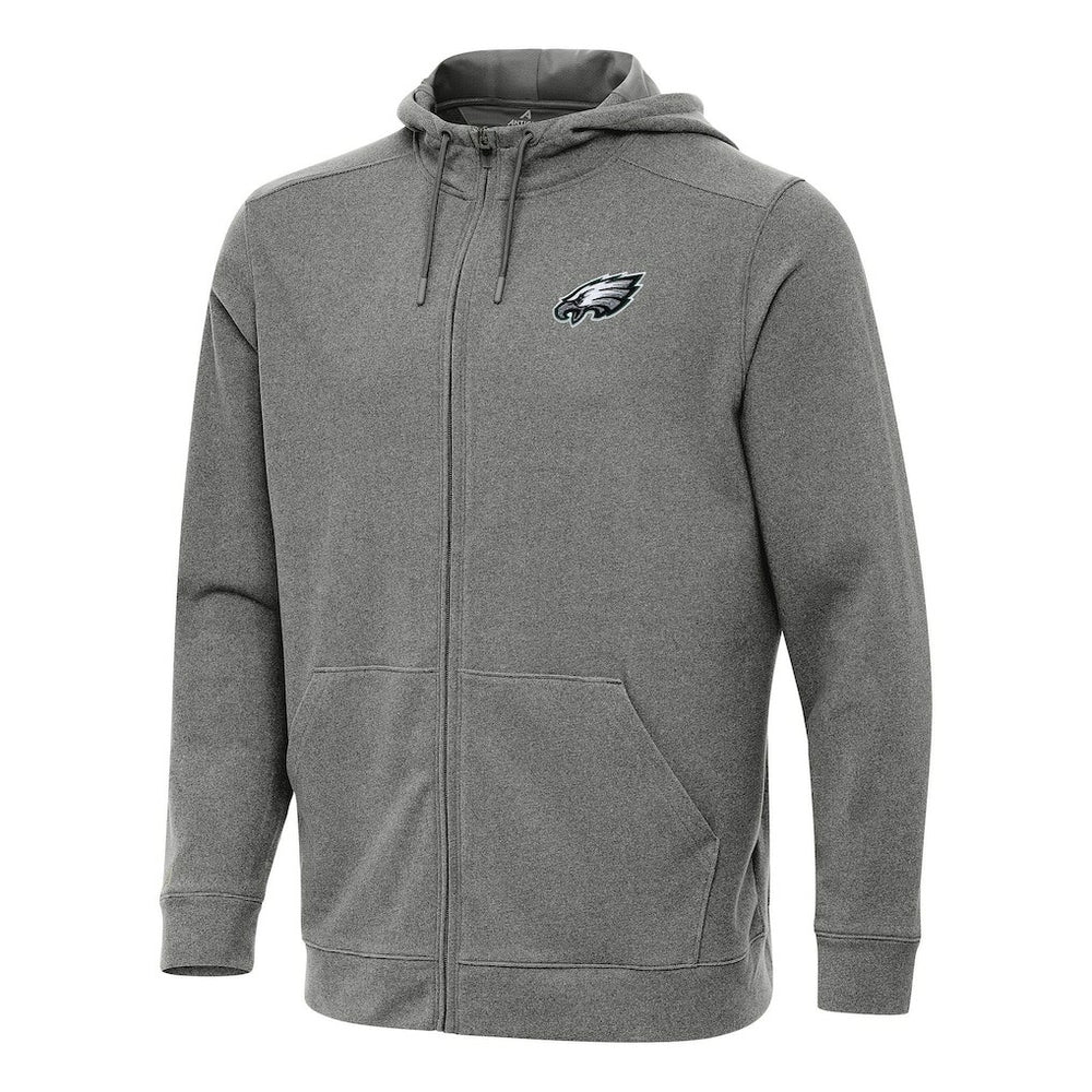 Philadelphia Eagles Antigua Effortless Full-Zip Hoodie Heather Black | NFL