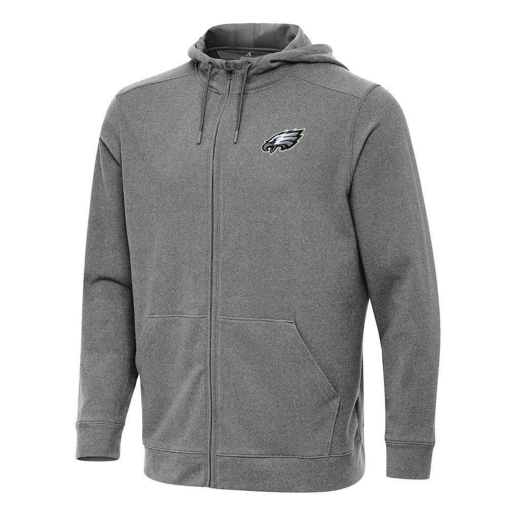 Philadelphia Eagles Antigua Effortless Full-Zip Hoodie Heather Black | NFL