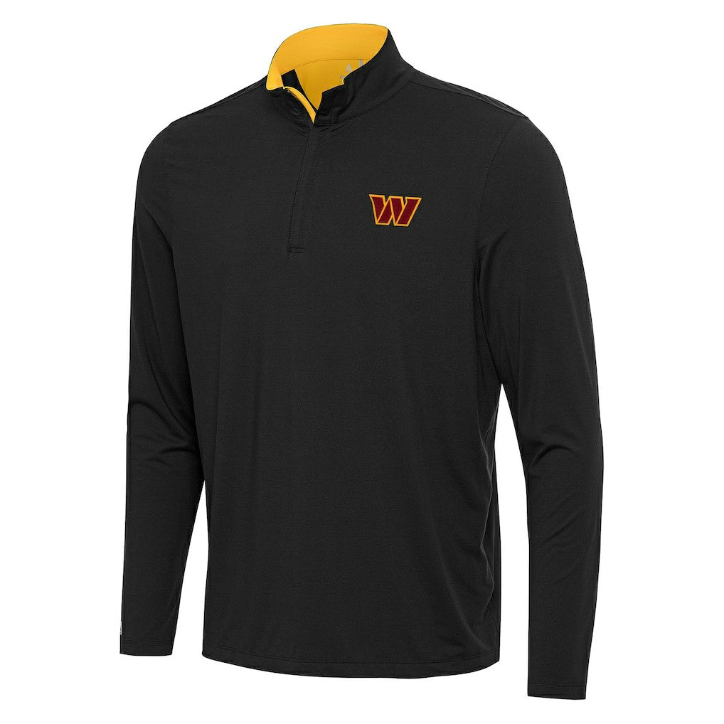 Washington Commanders Antigua Content Quarter-Zip Pullover Top Black/Gold | NFL