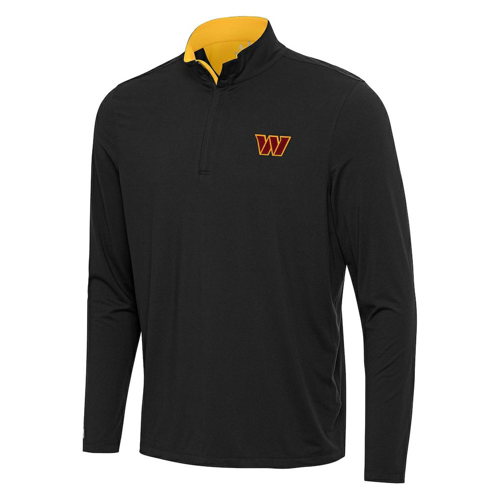 Washington Commanders Antigua Content Quarter-Zip Pullover Top Black/Gold | NFL