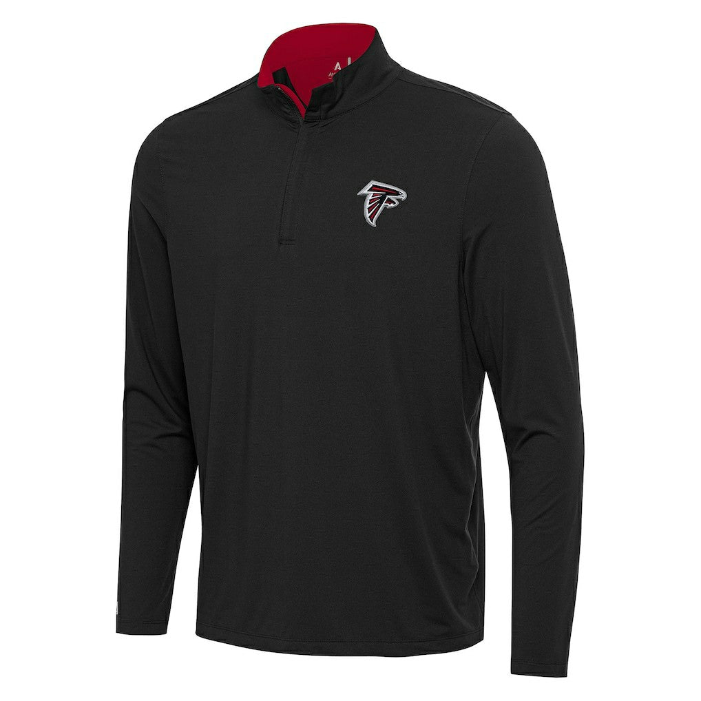 Atlanta Falcons Antigua Content Quarter-Zip Pullover Top Black/Red | NFL