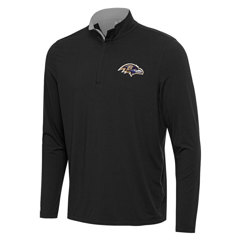 Baltimore Ravens Antigua Content Quarter-Zip Pullover Top Black/Gray | NFL