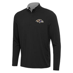Baltimore Ravens Antigua Content Quarter-Zip Pullover Top Black/Gray | NFL