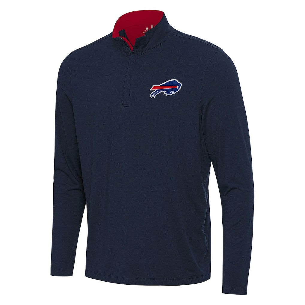 Buffalo Bills Antigua Content Quarter-Zip Pullover Top Navy/Red | NFL