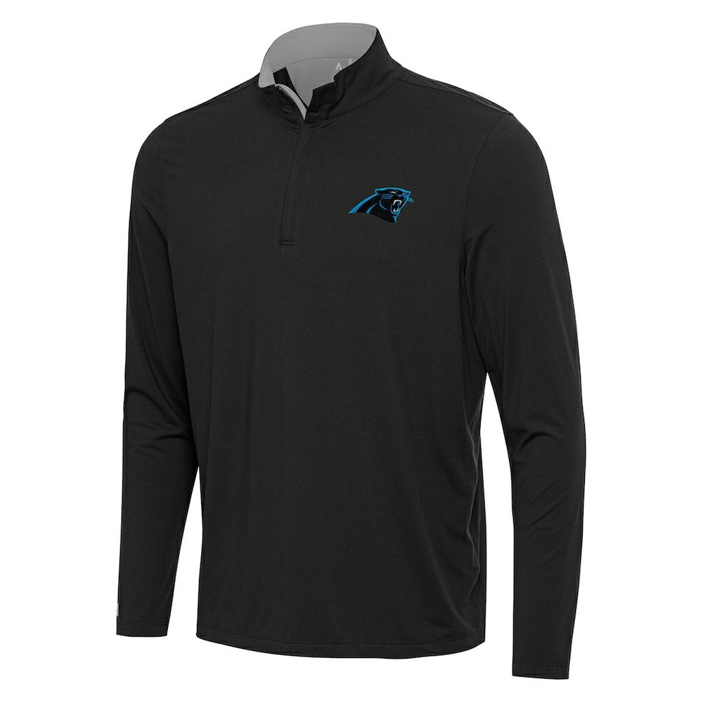Carolina Panthers Antigua Content Quarter-Zip Pullover Top Black/Gray | NFL