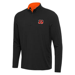 Cincinnati Bengals Antigua Content Quarter-Zip Pullover Top Black/Orange | NFL