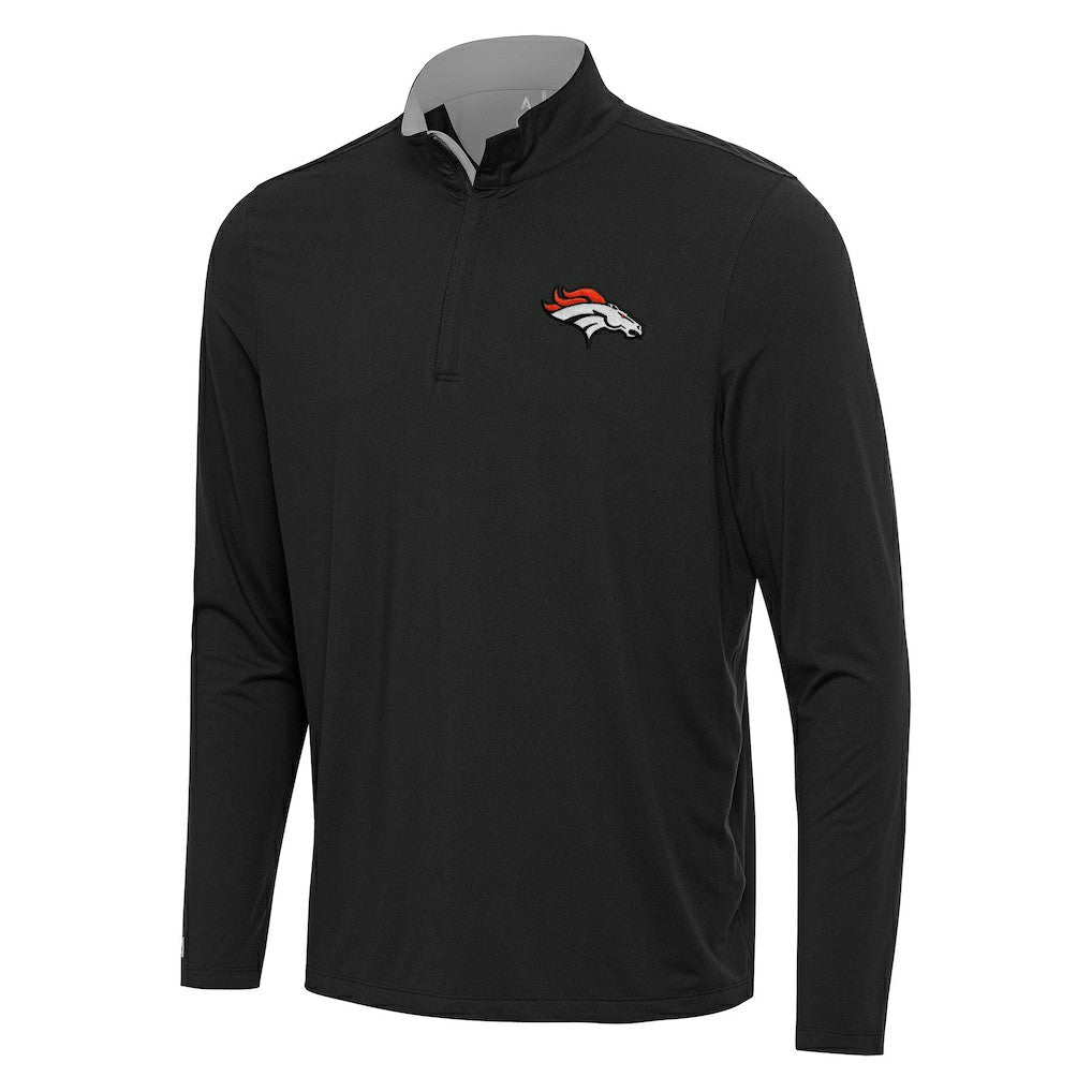 Denver Broncos Antigua Content Quarter-Zip Pullover Top Black/Gray | NFL