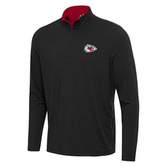 Kansas City Chiefs Antigua Content Quarter-Zip Pullover Top Black/Red | NFL