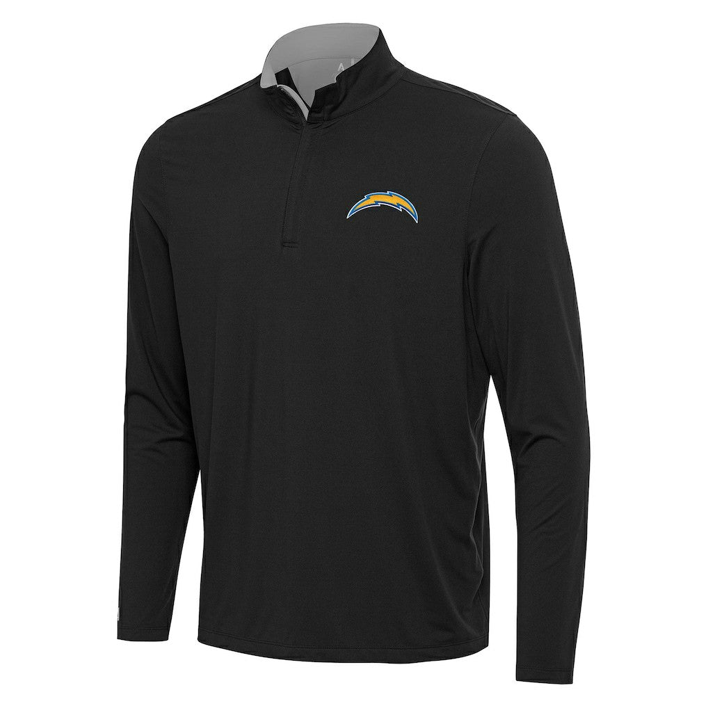 Los Angeles Chargers Antigua Content Quarter-Zip Pullover Top Black/Gray | NFL