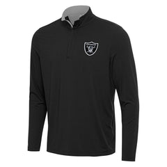 Las Vegas Raiders Antigua Content Quarter-Zip Pullover Top Black/Gray | NFL