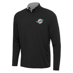 Miami Dolphins Antigua Content Quarter-Zip Pullover Top Black/Gray | NFL